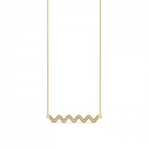 Gold & Diamond Wavy Necklace