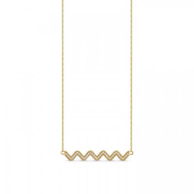 Gold & Diamond Wavy Necklace