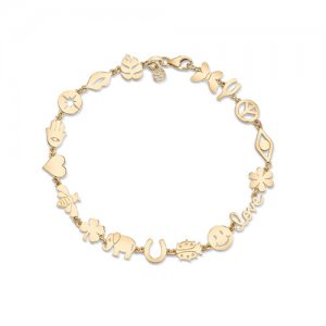 Pure Gold Small Multi-Icon Bracelet