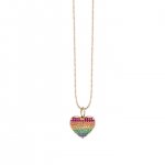 Gold & Rainbow Heart Charm