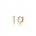 Men's Collection Gold & Diamond Mini Pyramid Huggie Hoops