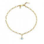 Gold & Enamel Evil Eye Anklet