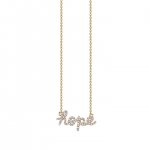 Gold & Pave Diamond Hope Necklace