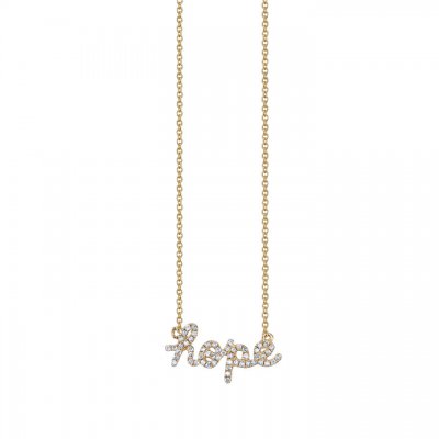 Gold & Pave Diamond Hope Necklace