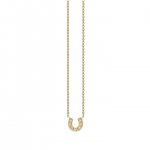 Little Loves Gold & Diamond Small Horseshoe Necklace