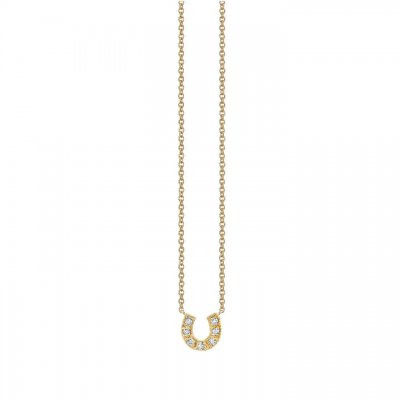 Little Loves Gold & Diamond Small Horseshoe Necklace