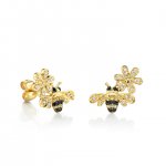 Gold & Diamond Bee & Daisy Stud