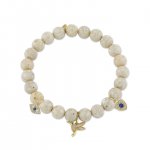 Gold & Diamond Sapphire Multi-Charm on Cream Jasper