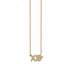 Gold & Pave Diamond XO Script Necklace