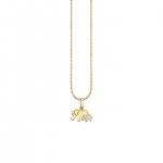 Gold & Enamel Elephant Family Charm