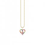 Gold & Rainbow Small Peace Heart Charm