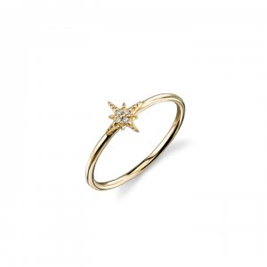 Gold & Diamond Mini Starburst Ring