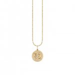 Gold & Diamond Pisces Zodiac Medallion