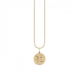 Gold & Diamond Pisces Zodiac Medallion