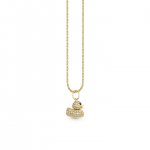 Gold & Diamond 3D Rubber Duck Charm