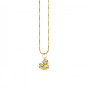 Gold & Diamond 3D Rubber Duck Charm