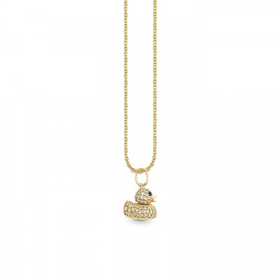 Gold & Diamond 3D Rubber Duck Charm