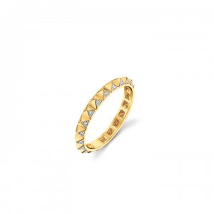 Gold & Diamond Mini Pyramid Eternity Ring