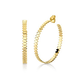 Pure Gold Large Marquise Eye Hoops